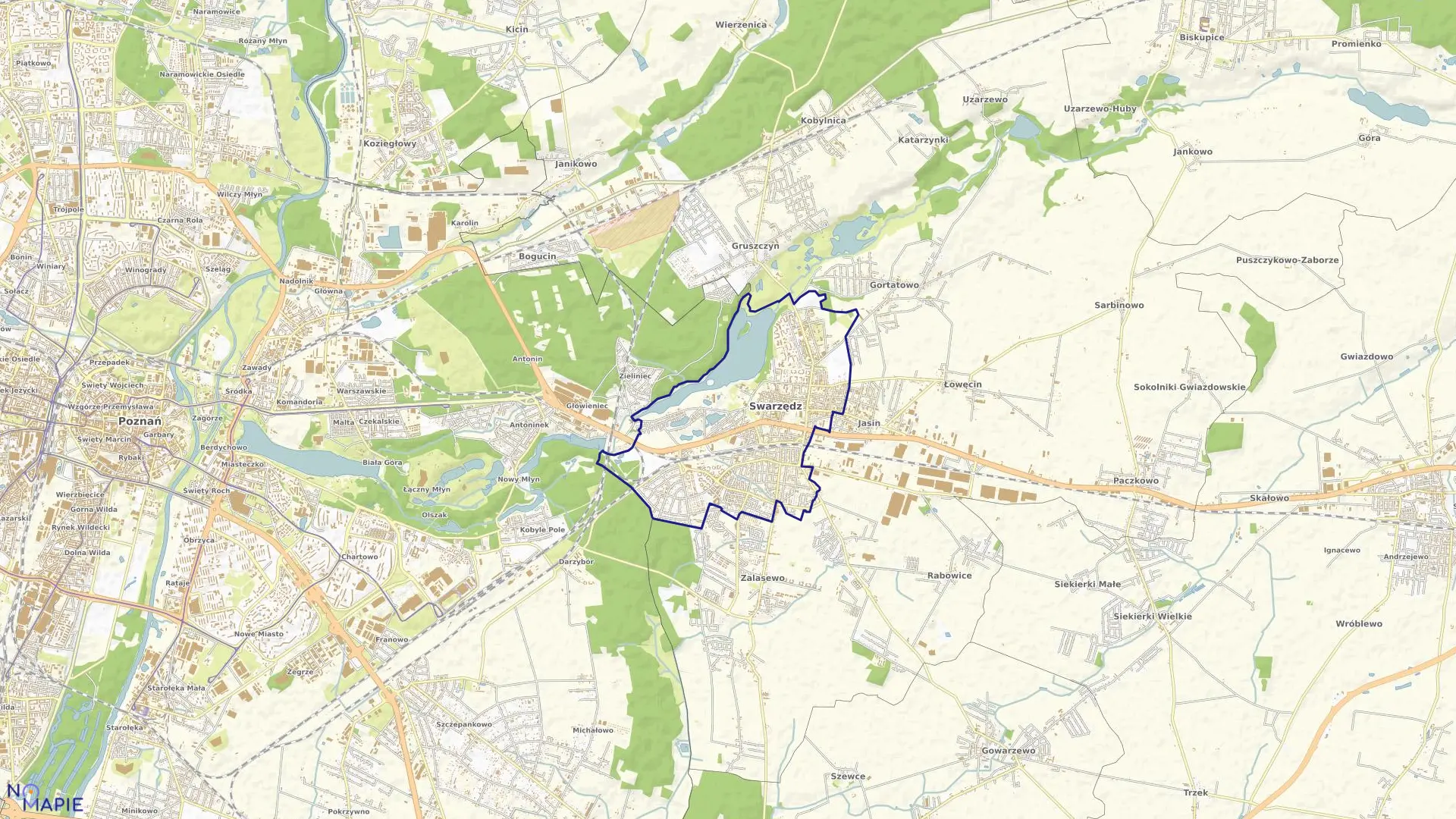 Mapa obrębu SWARZĘDZ w gminie Swarzędz